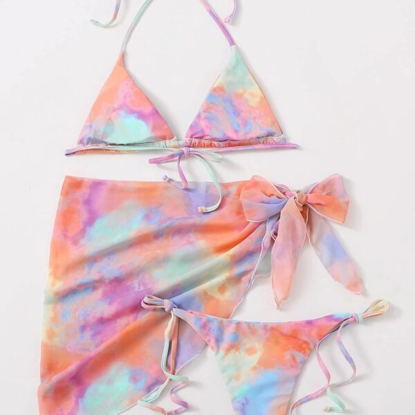 oly-8be24e6b65fcc5af45d18b7f89c76baa Wholesale New Swimwear Bikini Tie-Dye Three-Piece Set Colorful Chiffon Fashion Sexy Three-Piece Set Cross-Border Special for Swimwear Women