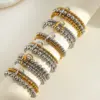 Wholesale Stainless Steel 18K Gold Plated Multi-Layer Beaded Elastic Rope Bracelet Casual Everyday Date Selfie Festival Geometric Pattern
