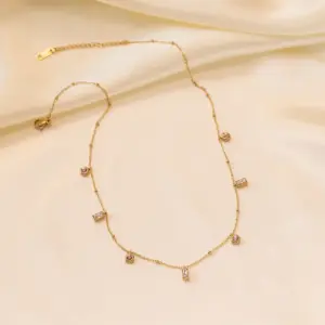 Qyh184 Pink Diamond Necklace / Gold