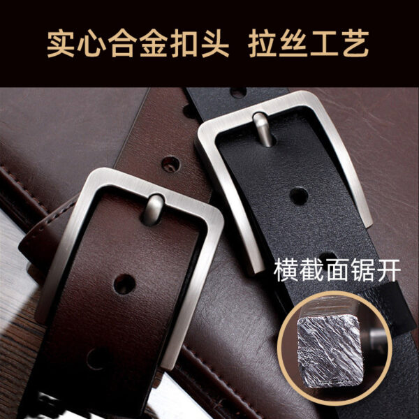 Wholesale Men's Genuine Leather Belt European and American Retro Pin Buckle Waist Belt