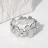 Wholesale Jewelry Sweet Flower 304 Stainless Steel 18K Gold Plated Plating Stainless Steel Rings