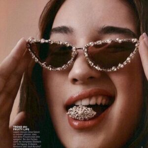 [Straight hair from source factory] / Gold Frame Gradual Tea Pieces