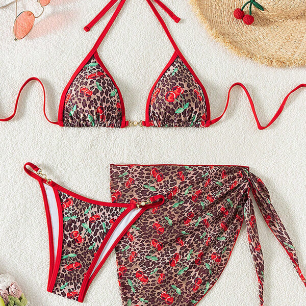 oly-8bed23ca90be0305a50798b1a2544306 Wholesale 2025 European and American Bikini Swimsuit Three-Piece Cross-Border Amazon Gauze Skirt Sexy Printed Bikini Swimsuit for Women