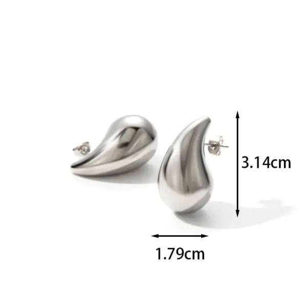 PVD Coated C Shape Water oplets 304 Stainless Steel Simple Style Waterproof Non Tarnish Ear Studs