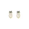 Sweet Star Flower Bow Knot Alloy Inlay Artificial Pearls Rhinestones Women's Earrings 1 Pair