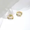 Wholesale Fashion Geometric Gold Plated 304 Stainless Steel Rhinestones 18K Gold Plated Stainless Steel Earrings
