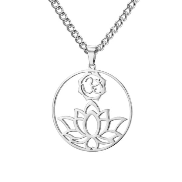 Wholesale Factory direct European and American fashion lotus necklace hollow lotus moon pendant ladies jewelry stainless steel necklace