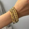 Wholesale Elegant Simple Stainless Steel 18K Gold Embedded Zircon Heart Flower Bracelet Luxury Sexy Fashion Jewelry For Women