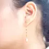 Wholesale Freshwater Pearl Ferroalloy Geometric Electroplating Vacuum Plating Real Gold Plated 18K Gold Vintage Style Classic Style Waterproof Non Tarnish Handmade Pink Gold Drop Earrings