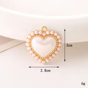 C347 28mm * 30mm Love Heart / Diy Ornament