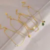 Wholesale Simple Style Heart Shape Flower Butterfly Resin Titanium Steel Wholesale Anklet