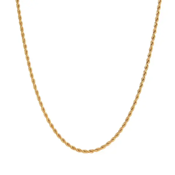 Wholesale PVD Coated Real Gold Plated 18K Gold Geometric 304 Stainless Steel Retro Waterproof Non Tarnish 304 Stainless Steel Necklace