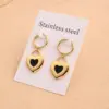 Wholesale Electroplating Golden Plated Coffee Beans Round Heart Shape 304 Stainless Steel Casual Modern Style Simple Style Handmade Polishing Enamel Earrings Ear Studs