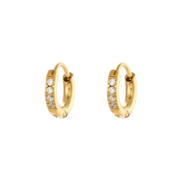 Wholesale PVD Coated Real Gold Plated Geometric Stainless Steel Fashion Waterproof Non Tarnish Earrings