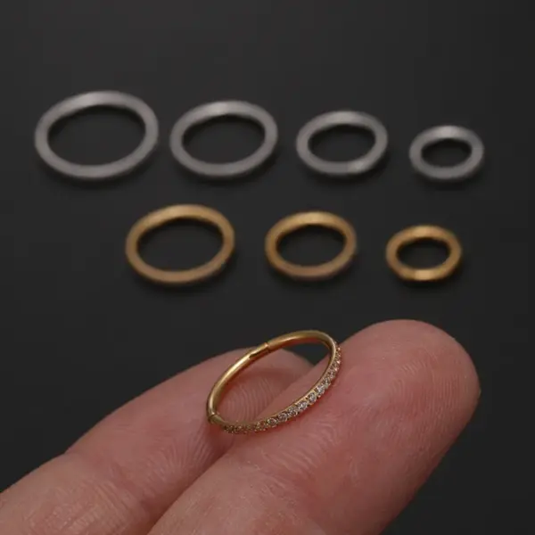 Simple Style Round Stainless Steel Inlay Zircon Nose Ring Nose Pin