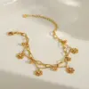 Wholesale Beach Sweet Artistic Star Flower Butterfly 304 Stainless Steel 18K Gold Plated Zircon Bracelets In Bulk