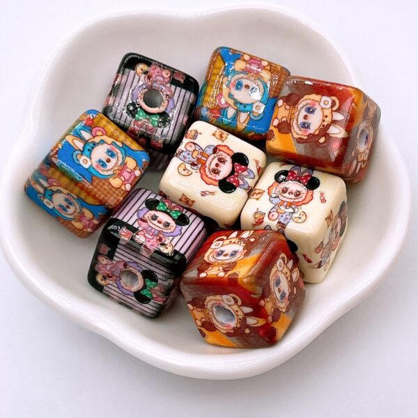 Wholesale Autumn/Winter Color Cartoon Vertical Hole Square Beaded String