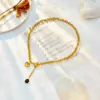 Wholesale PVD Coated 18K Gold Plated Geometric 304 Stainless Steel Fashion Punk Korean Style Waterproof Non Tarnish 304 Stainless Steel Necklace
