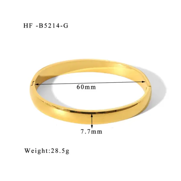 Basic Modern Style Classic Style Round Customization Laser Engraving Solid Color 304 Stainless Steel 18K Gold Plated Bangle In Bulk