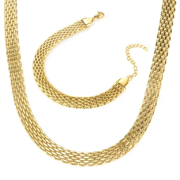 oly-8c26d0c756f7ffeefee466222b52ef26 Wholesale PVD Coated Real Gold Plated Solid Color Titanium Steel Fashion Waterproof Non Tarnish Bracelets Necklace
