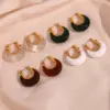 Wholesale PVD Coated Real Gold Plated 18K Gold Geometric 304 Stainless Steel Fashion Waterproof Non Tarnish Earrings