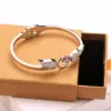Wholesale Elegant Angel Wings Titanium Steel Inlay Zircon Bangle