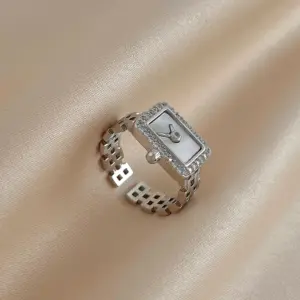 25# Silver Clock Ring