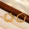 Wholesale 1 Pair Basic Simple Style Geometric Round Plating 304 Stainless Steel 18K Gold Plated Earrings