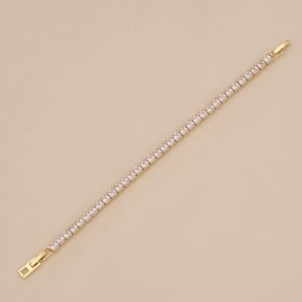 Wholesale Ion Plating (IP) Real Gold Plated Square 304 Stainless Steel Simple Style Classic Style Waterproof Non Tarnish 304 Stainless Steel Bracelets