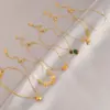 Wholesale Simple Style Heart Shape Flower Butterfly Resin Titanium Steel Wholesale Anklet