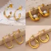 Wholesale 304 Stainless Steel Copper Geometric Electroplating PVD Coated Artificial Pearls 18K Gold Plated 18K Gold Ear Studs