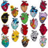 Wholesale Heart-shaped embroidered fabric patches in various heart designs