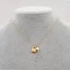 Simple Style Heart Shape Lock Titanium Steel Pearl Pendant Necklace 1 Piece
