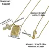 Wholesale Casual Copper Plated 18K Gold Drip Necklace Religious Symbol Pattern/Heart/FE Letter/Cross Double Pendant Jewelry Gift For Men And Women