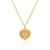 Wholesale Jewelry Fashion Heart Shape Rose 304 Stainless Steel Plating Stainless Steel Necklaces