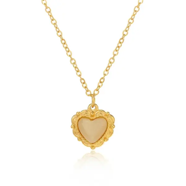 Wholesale Jewelry Fashion Heart Shape Rose 304 Stainless Steel Plating Stainless Steel Necklaces