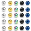 Stainless Steel Inner Thread Round Ball Titanium Steel With Hole Nut Round Steel Ball For Human Piercing Aessories 1.2/1.6mm