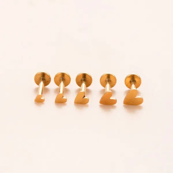 Wholesale 1 Piece Ear Cartilage Rings & Studs Casual Classic Style Geometric Titanium Alloy Heart