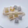 Wholesale 1 Pair/Package Vacation Modern Style Simple Style C Shape Polishing Plating Copper Zircon 18K Gold Plated White Gold Plated Earrings