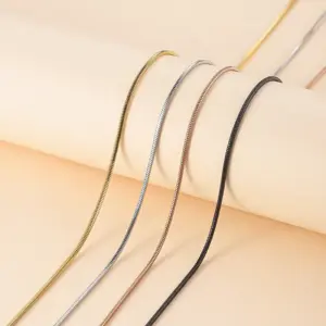 Wholesale Titanium Steel Square Snake Bone Chain Necklace Unisex Hip Hop Trend Clavicle Chain Jewelry Non-Fading Stainless Steel