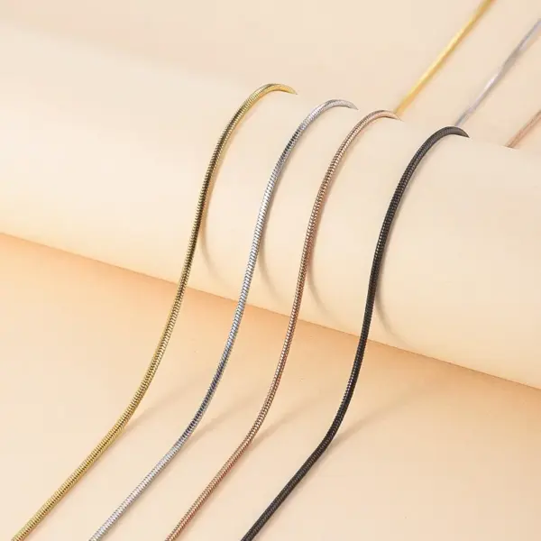 Wholesale Titanium Steel Square Snake Bone Chain Necklace Unisex Hip Hop Trend Clavicle Chain Jewelry Non-Fading Stainless Steel