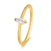 Wholesale 304 Stainless Steel 18K Gold Plated Simple Style Inlay Horse Eye Zircon Rings