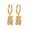 Elegant Cute Simple Style Bear Copper Plating Inlay Zircon 18k Gold Plated Rings Earrings Necklace
