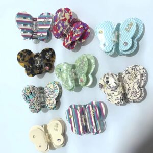 Wholesale New Red Book Same Style Acetic Acid Rhinestone Hairpin Advanced Sense Butterfly Clip Korean Style Personality Temperament Girl Shark Clip