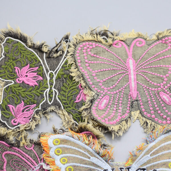 Wholesale Fashion Denim Butterfly Cloth Patch Embroidered Cloth Patch Clothing Bag Hand-stitched Decorative Cloth Patch DIY Accessories