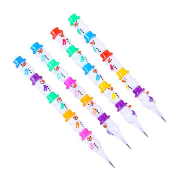 Wholesale Korean Creative Snowman 5-section Building Blocks Pencil Pencil No-cutting Removable Cartoon Student Learning Supplies