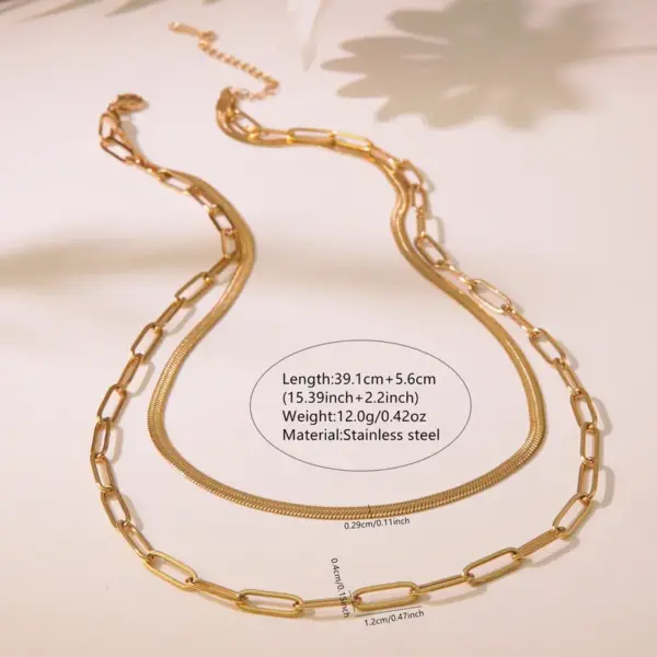 Wholesale Ion Plating (IP) 18K Gold Plated Solid Color 304 Stainless Steel Simple Style Classic Cool Waterproof Non Tarnish Necklace