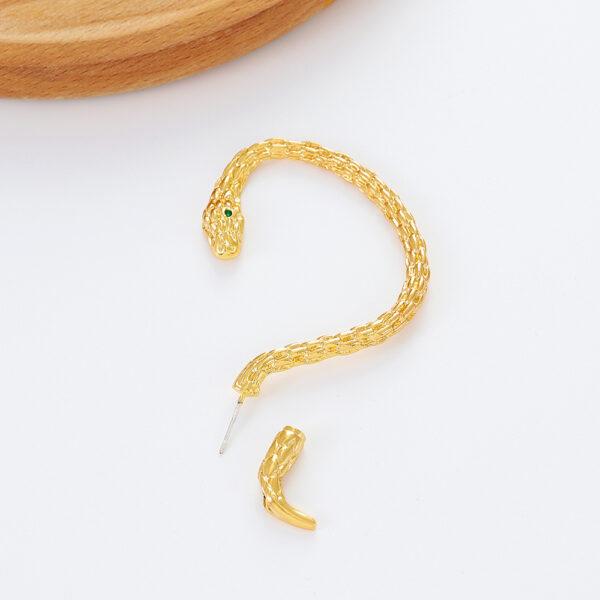 Wholesale European and American winding ear hook snake-shaped earrings punk retro exaggerated niche couple design earrings temperament earrings