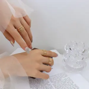 A365-Golden Three-Layer Flower Ring Opening Adjustable / No. 7 Opening Adjustable