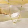 PVD Coated Real Gold Plated 18K Gold Flower 304 Stainless Steel Elegant Simple Style Waterproof Non Tarnish Bracelets Necklace